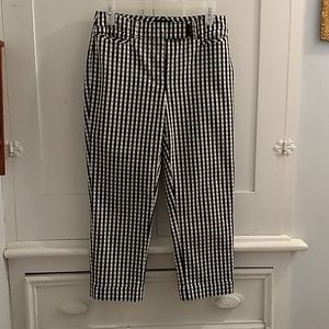 The slim crop black and white check pants Sz 4